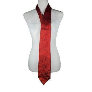 Vintage Colosseo Di Roma Mens Tie Made‎ in Italy Red Textured